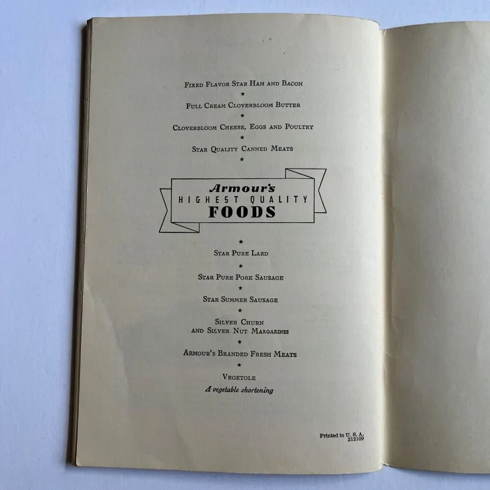 Vintage 1934 Armour Meat Cookbook Selection Preparation 100 Ways to Serve